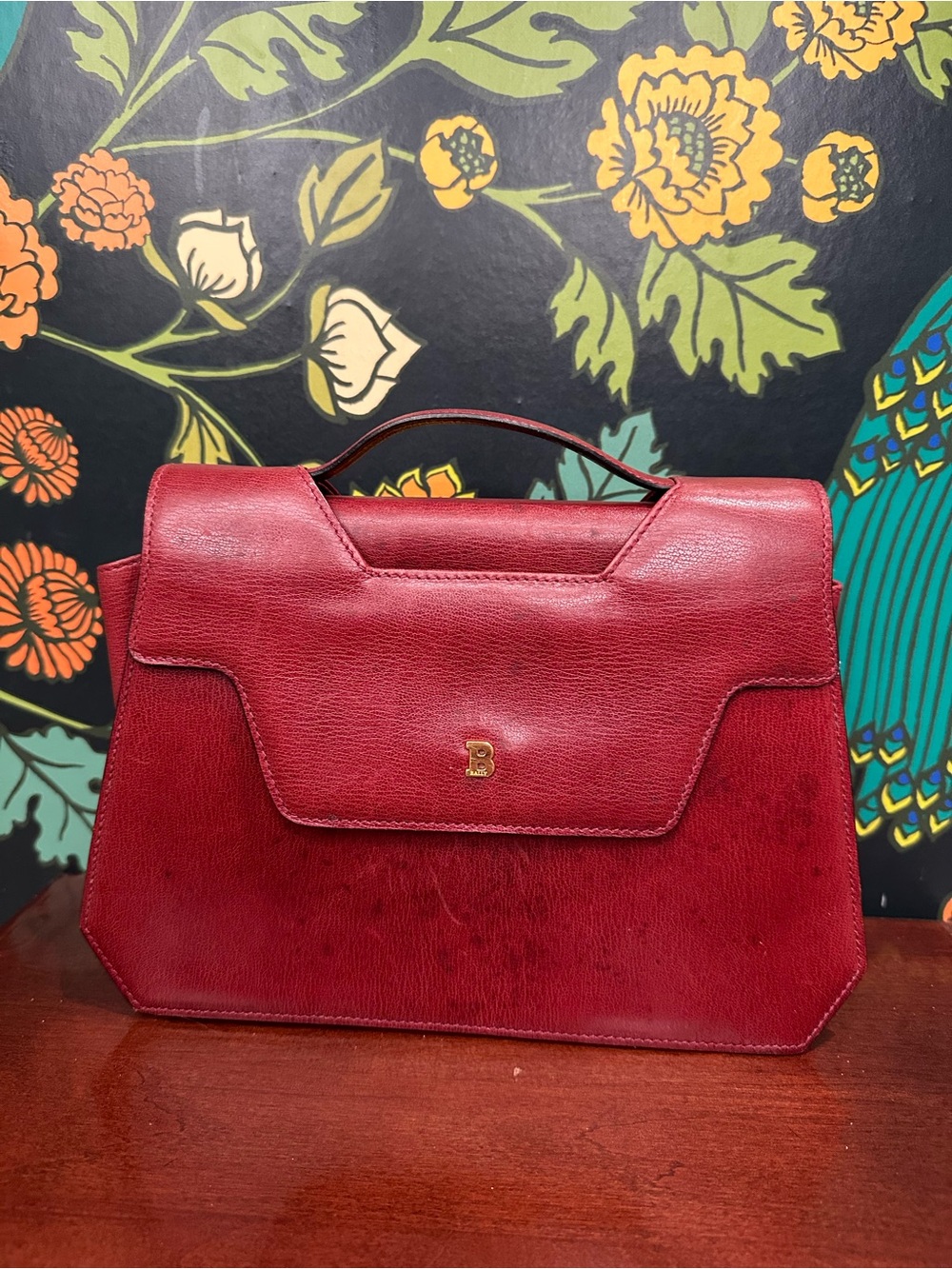 Vintage Bally Burgundy Leather Top Handle Bag - Picture 13 of 14